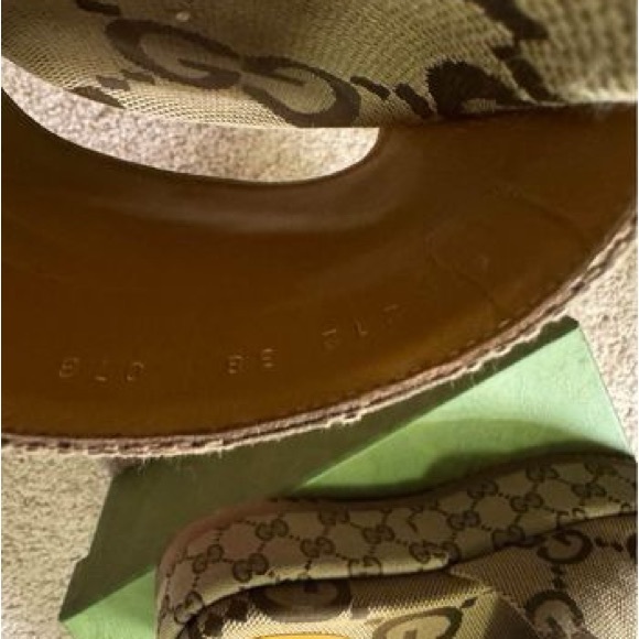 Gucci Angelina GG Canvas Flatform Slide Sandals - Picture 2 of 4